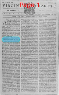Page thumbnail for The Virginia Gazette