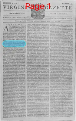 Page thumbnail for The Virginia Gazette
