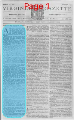 Page thumbnail for The Virginia Gazette
