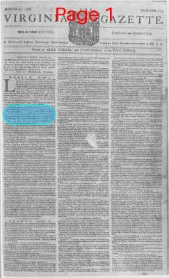 Page thumbnail for The Virginia Gazette