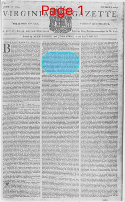 Page thumbnail for The Virginia Gazette