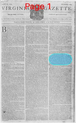 Page thumbnail for The Virginia Gazette