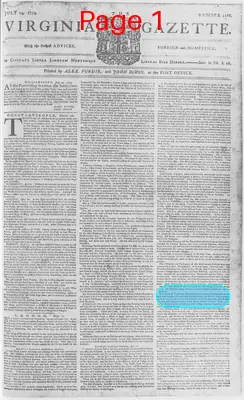 Page thumbnail for The Virginia Gazette