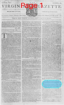 Page thumbnail for The Virginia Gazette