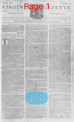 Page thumbnail for The Virginia Gazette
