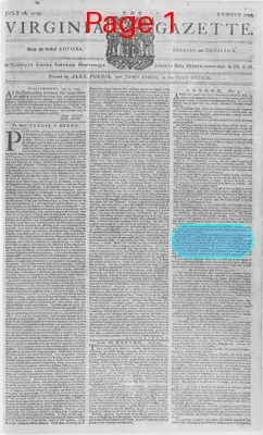 Page thumbnail for The Virginia Gazette