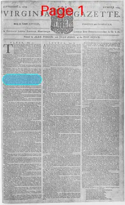 Page thumbnail for The Virginia Gazette