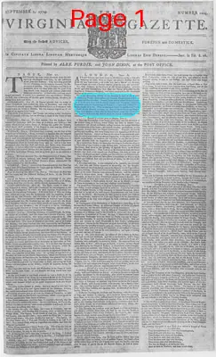 Page thumbnail for The Virginia Gazette