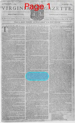 Page thumbnail for The Virginia Gazette