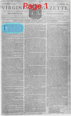 Page thumbnail for The Virginia Gazette