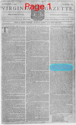 Page thumbnail for The Virginia Gazette