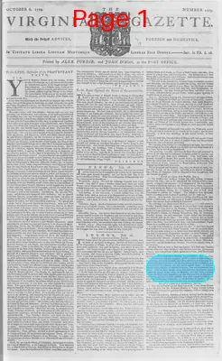 Page thumbnail for The Virginia Gazette