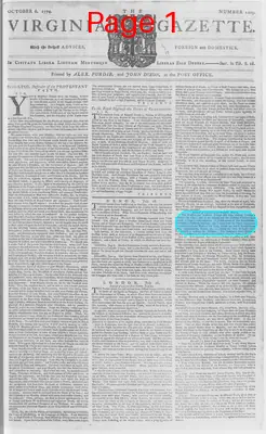 Page thumbnail for The Virginia Gazette