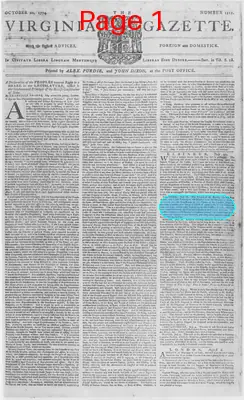 Page thumbnail for The Virginia Gazette