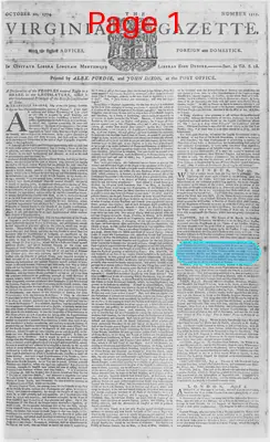 Page thumbnail for The Virginia Gazette
