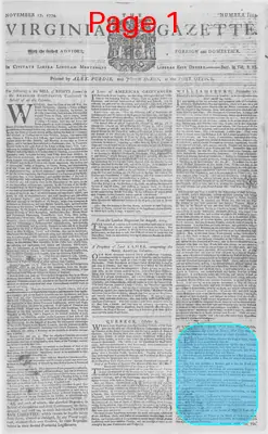 Page thumbnail for The Virginia Gazette