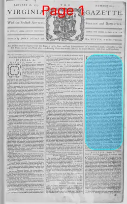 Page thumbnail for The Virginia Gazette