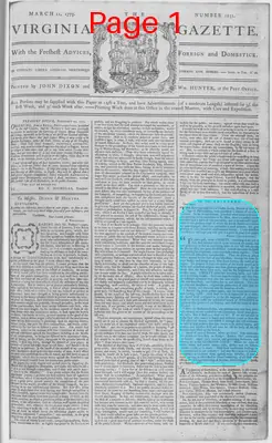 Page thumbnail for The Virginia Gazette