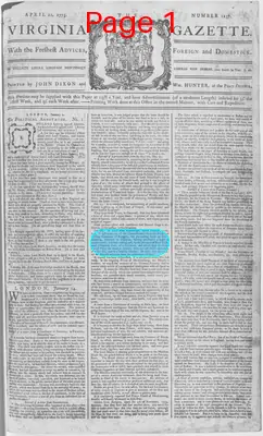 Page thumbnail for The Virginia Gazette