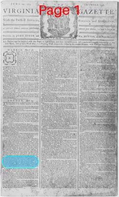 Page thumbnail for The Virginia Gazette
