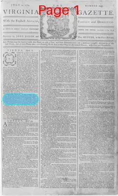 Page thumbnail for The Virginia Gazette