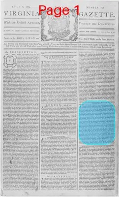 Page thumbnail for The Virginia Gazette