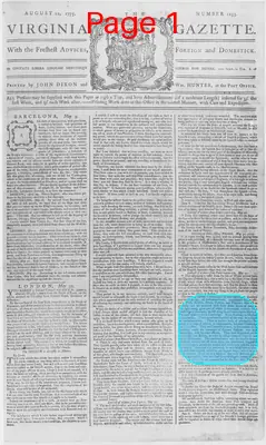 Page thumbnail for The Virginia Gazette