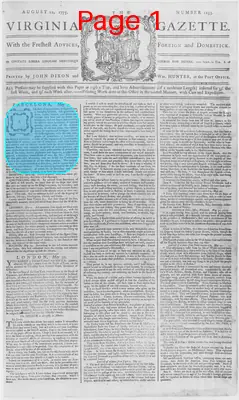 Page thumbnail for The Virginia Gazette