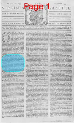 Page thumbnail for The Virginia Gazette