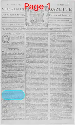 Page thumbnail for The Virginia Gazette