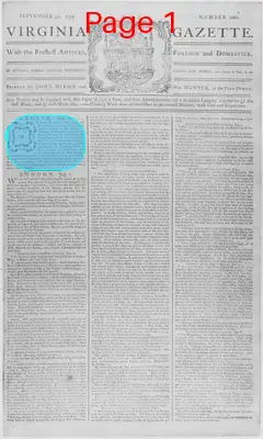 Page thumbnail for The Virginia Gazette