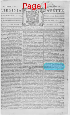 Page thumbnail for The Virginia Gazette