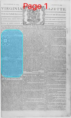 Page thumbnail for The Virginia Gazette