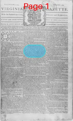 Page thumbnail for The Virginia Gazette