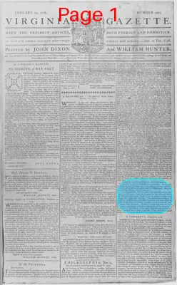 Page thumbnail for The Virginia Gazette