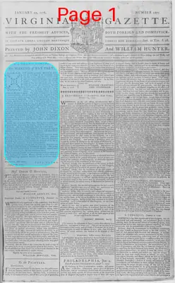 Page thumbnail for The Virginia Gazette