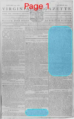 Page thumbnail for The Virginia Gazette