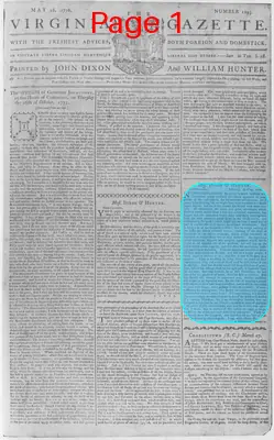Page thumbnail for The Virginia Gazette