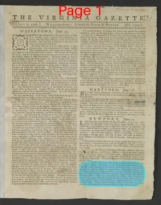 Page thumbnail for The Virginia Gazette