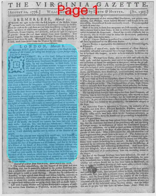 Page thumbnail for The Virginia Gazette