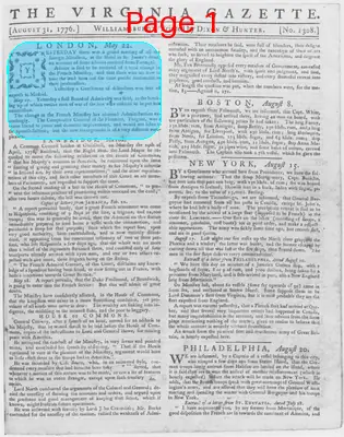 Page thumbnail for The Virginia Gazette