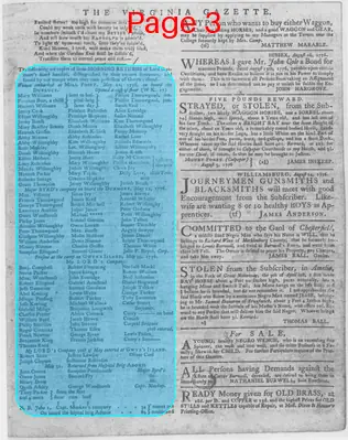 Page thumbnail for The Virginia Gazette