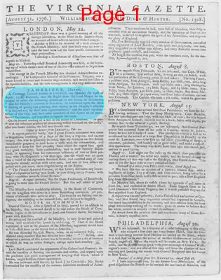 Page thumbnail for The Virginia Gazette