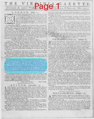 Page thumbnail for The Virginia Gazette