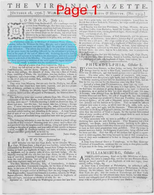 Page thumbnail for The Virginia Gazette