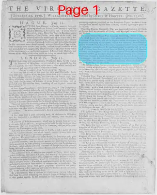 Page thumbnail for The Virginia Gazette