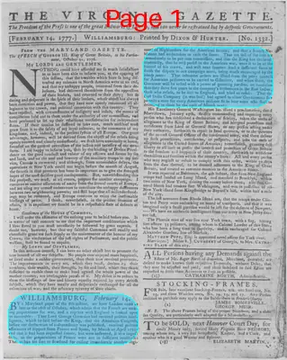 Page thumbnail for The Virginia Gazette