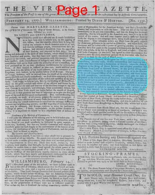 Page thumbnail for The Virginia Gazette