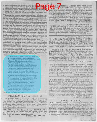Page thumbnail for The Virginia Gazette