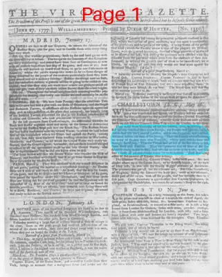 Page thumbnail for The Virginia Gazette